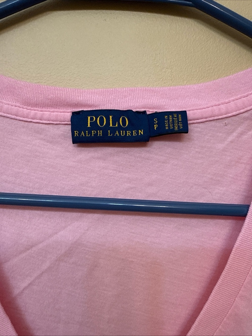 Ralph Lauren Pink V-Neck Short Sleeve Tee with Navy Pony - Picture 5 of 9